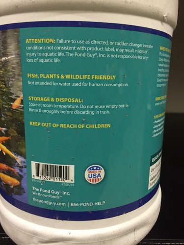 The Pond Guy Stress Reducer+ Plus 128 Oz Removes Chlorine,  Treats 15k Gallons