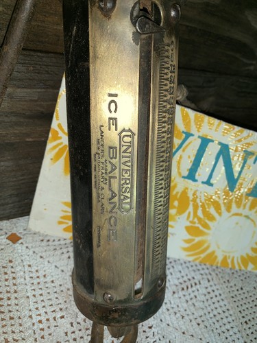 Antique Scale Lander Frary & Clark Universal Brass Ice Balance Scale Chrome