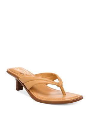 

SAM EDELMAN Женские бежевые кожаные босоножки без шнуровки Daphney на каблуке-стрингах, 9 м, Бежевый, I1204L2
