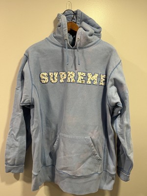 Vintage Supreme Nike SB Dunk Hoodie Stars Stripes 2003 RARE Baby Blue Medium
