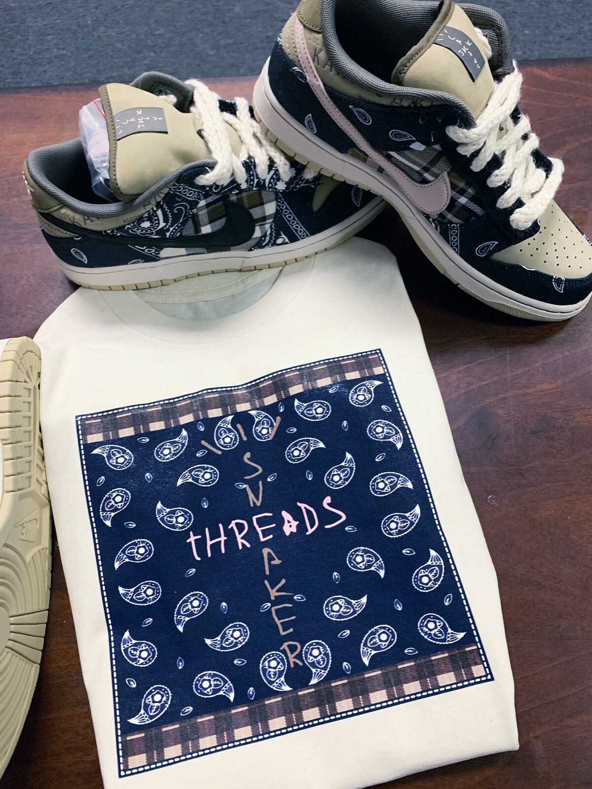 Shirt To Match Travis Scott SB Dunk Shoes - Scribble Paisley