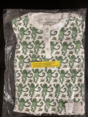 roberta roller rabbit Kids Pajama Set Green Monkey Sz 2
