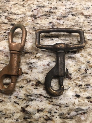 Vintage Brass Bronze Marine Nautical Boat Swivel Snap Clips/ Navy