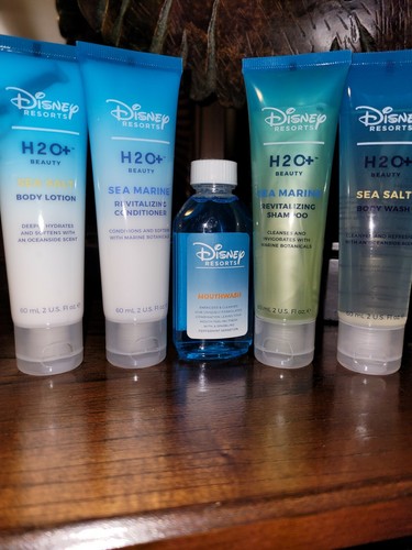 Disney Lot of 6 Resorts H20+ Toiletries Shampoo Conditioner Body Wash Soaps Kit