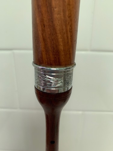 Beautiful Highland Style Bagpipe Chanter Rosewood W/Nickel Engraved Ferrule