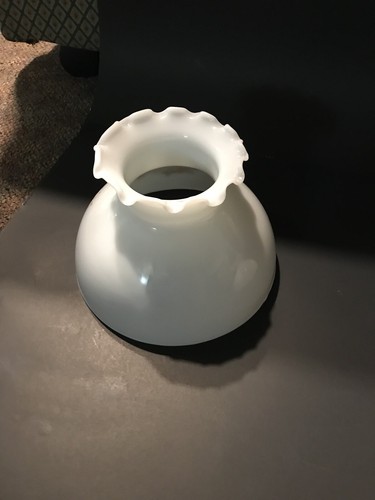 milk glass shade brown floral decal gwtw hurricane lamp hand blown