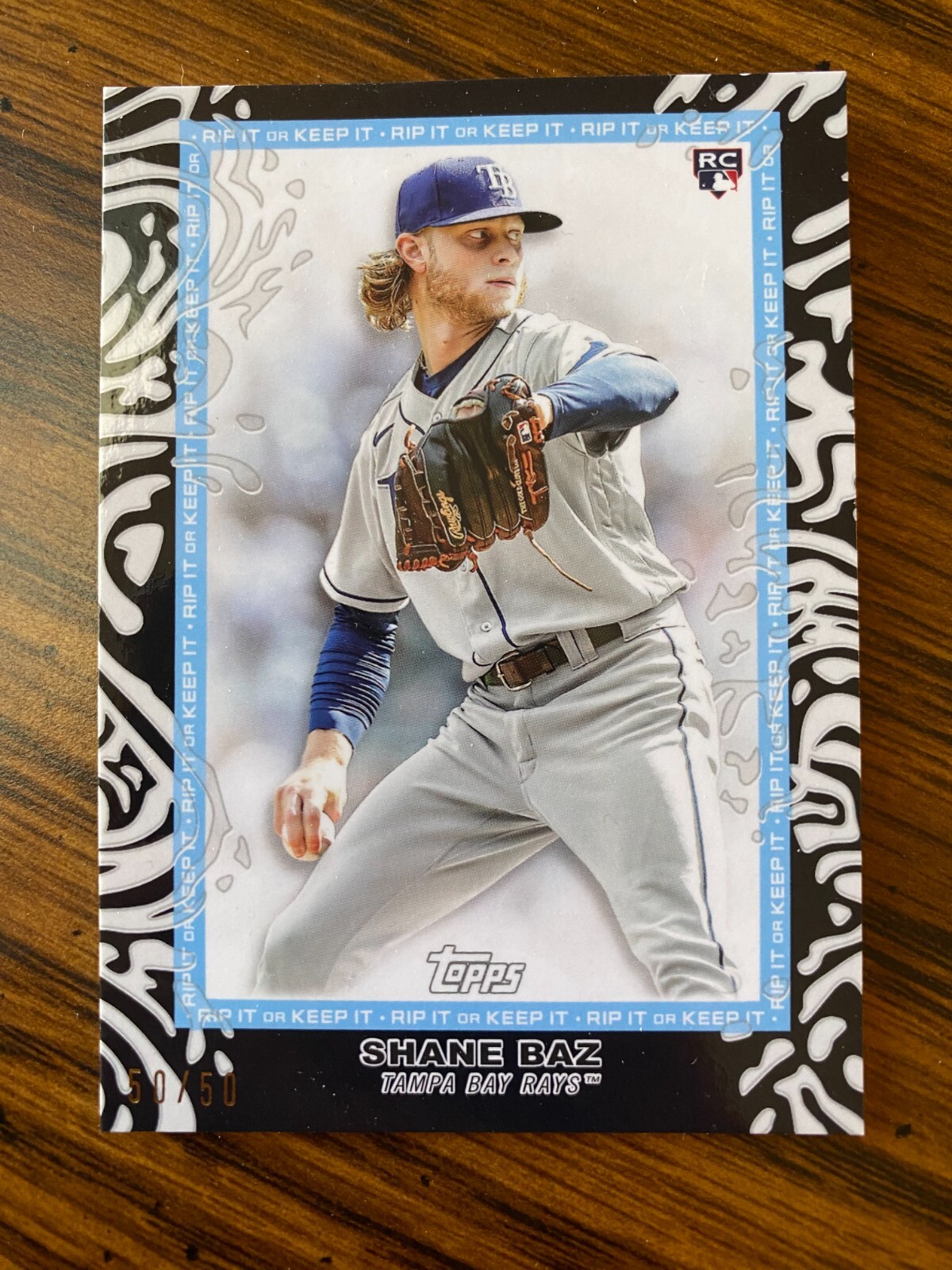 2022 Topps Rip SHANE BAZ Ripped Black RC 50/50 Rays | eBay