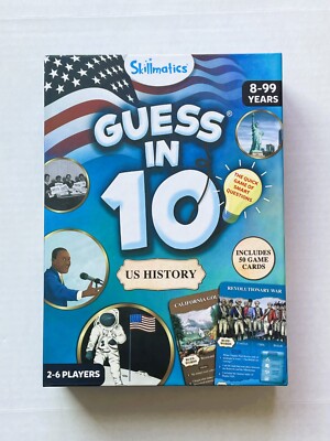 Skillmatics Guess in 10 American History Card Game 2-6 Players 8-99 Years