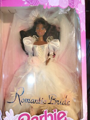 Barbie1992 Romantic Bride Barbie Mattel 11054 African American AA NRFB free ship