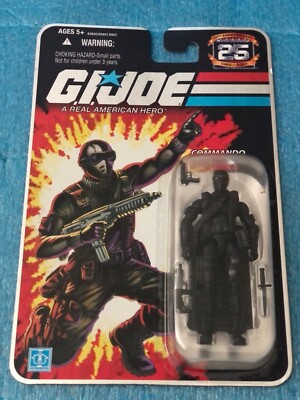 GI JOE 25th Anniversary Silver FOIL Variant Chase Commando SNAKE EYES MOC
