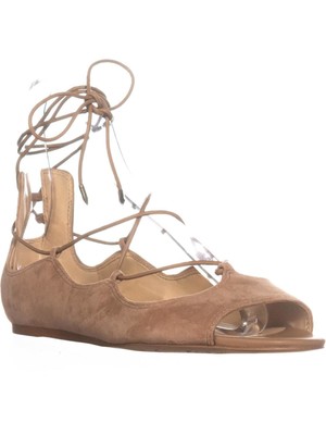 

SAM EDELMAN Женские светло-коричневые кожаные туфли на танкетке Ghillie Barbara с открытым носком, 7 м, Коричневый, E8460L1