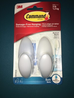 3M Command Medium Bath Hook (2-Pack) BATH18-ES  - 1 Each