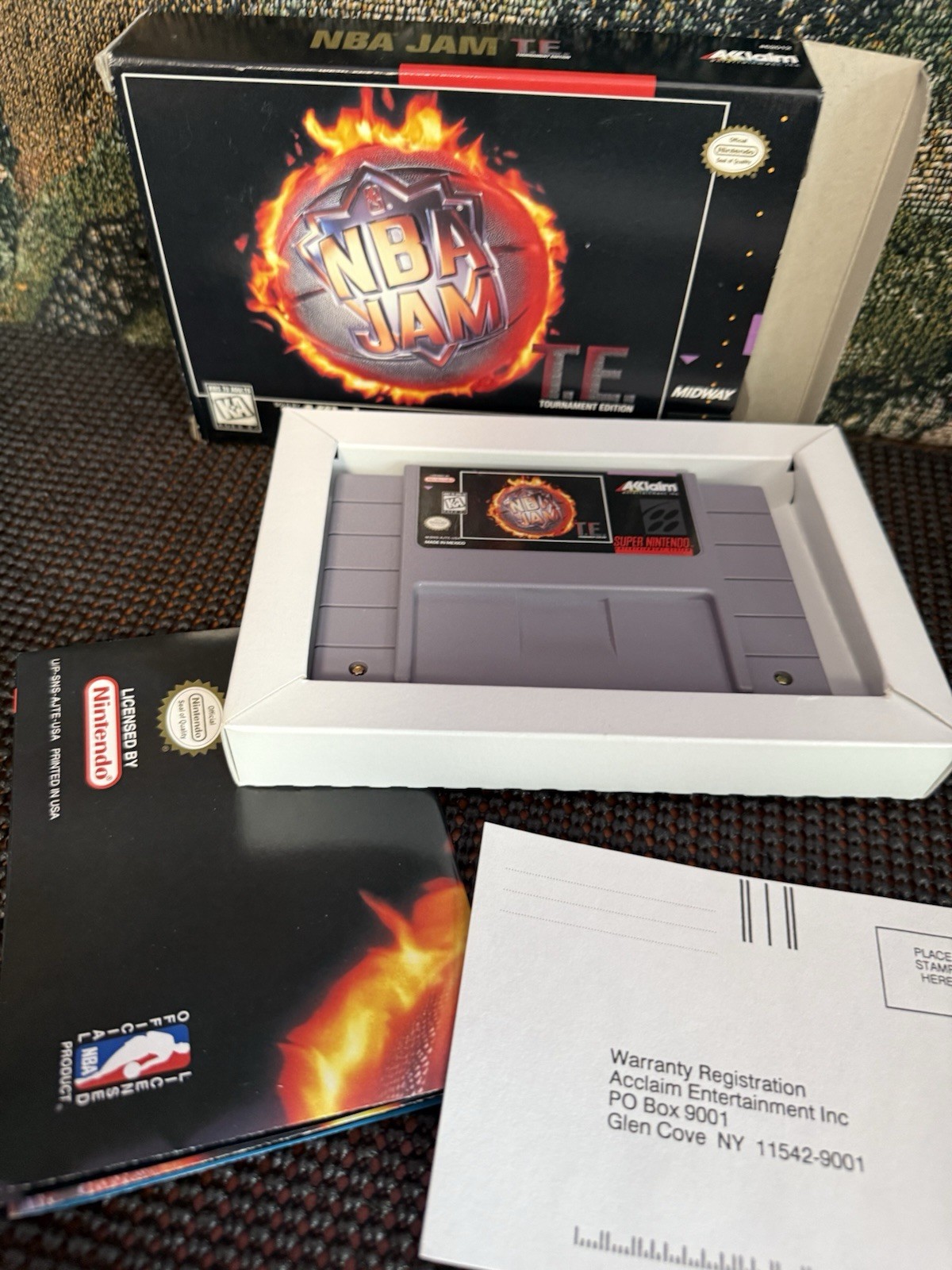 NBA Jam TE Tournament Edition SNES Poster, Box And Game Only