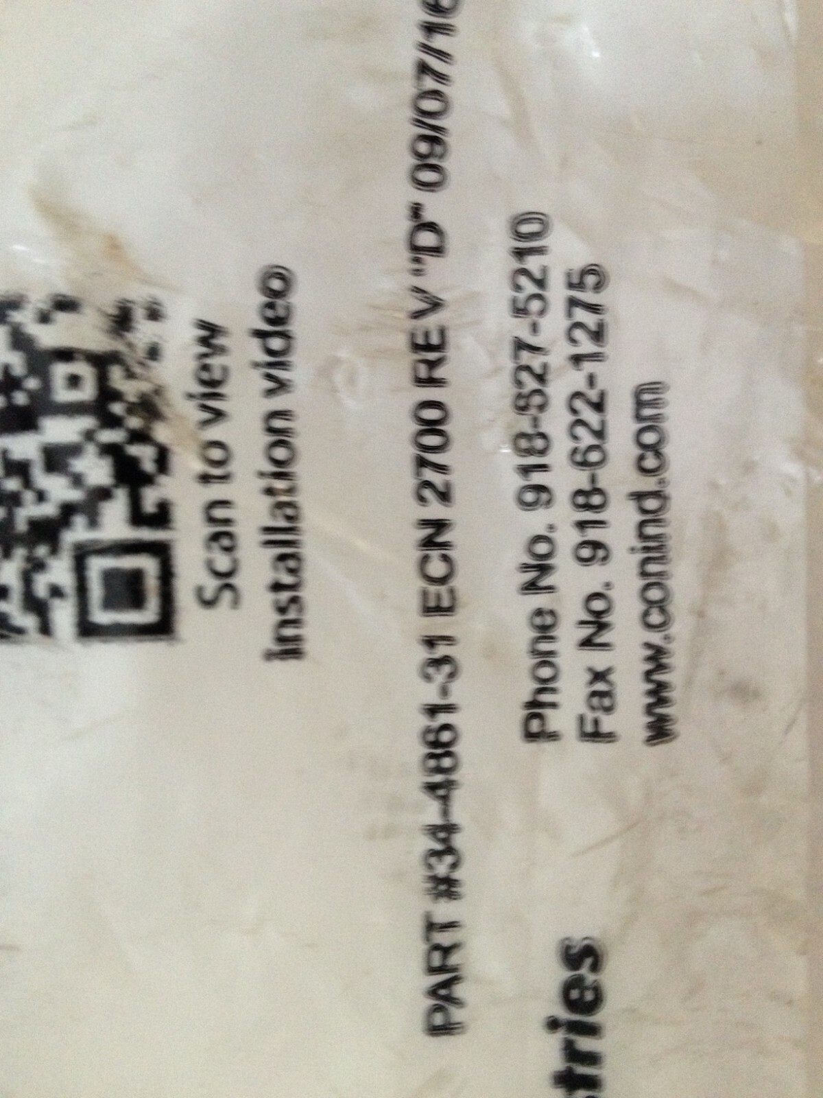 Continental Industries ID Seal, CON-STAB coupling 3295-52-10-1700, 2