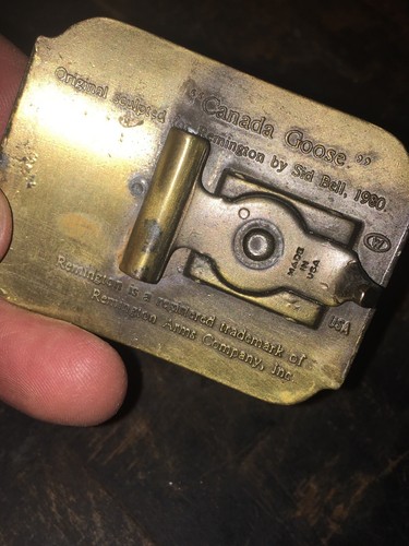 VINTAGE REMINGTON BELT BUCKLE - FIRST IN THE FIELD