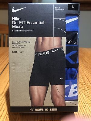 Nike Dri-FIT Essential Micro Men's Boxer Brief underwear Size LARGE  3-Pack