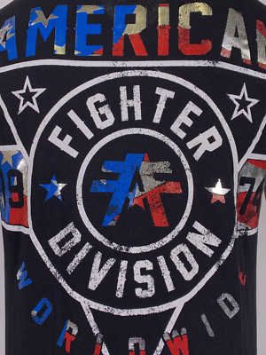 AMERICAN FIGHTER Men's T-Shirt SILVER LAKE PATRIOT Athletic Biker MMA S-4XL