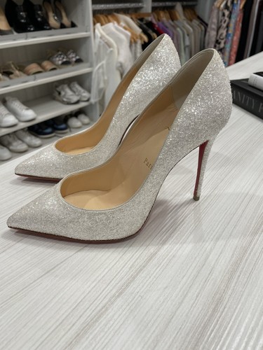 Christian Louboutin♡グリッターシルバーサンダル Loubigirl - 85mm Strappy sandals - Iridescent leather