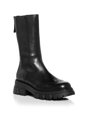 

Женские черные кожаные ботинки ASH на платформе Lennox Wingtip Toe Block Heel 1, Черный, 420188