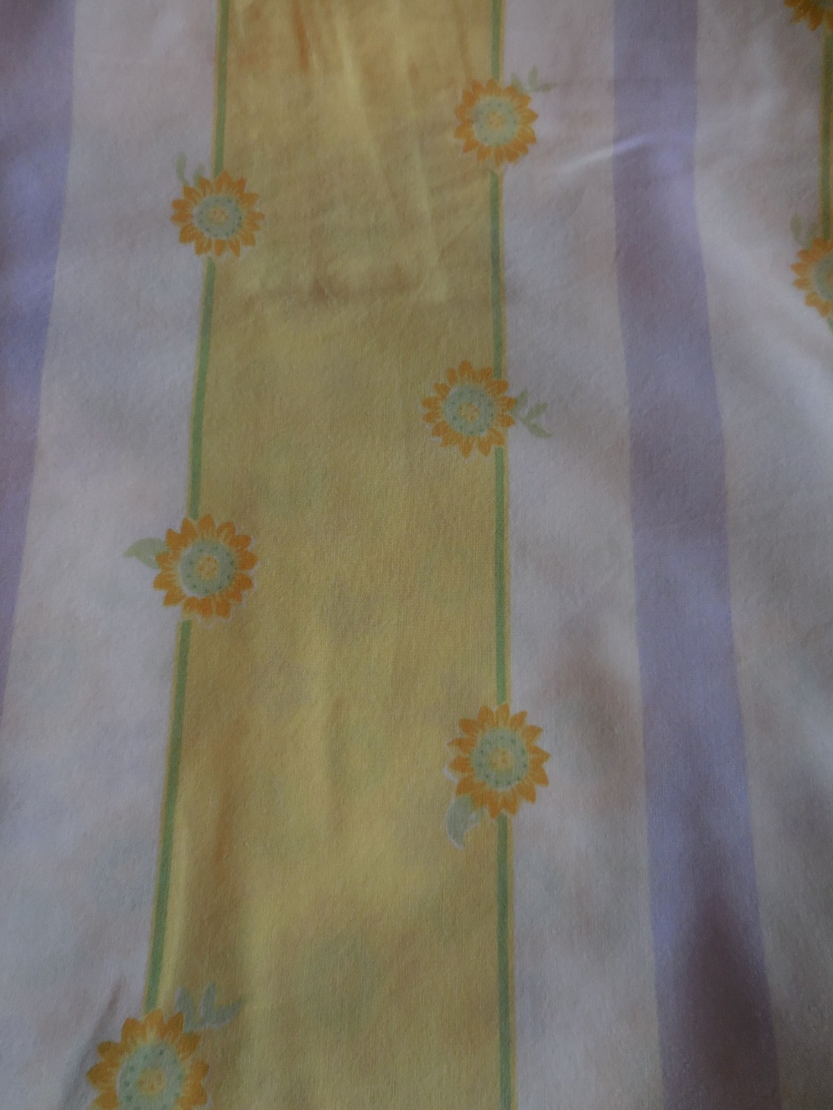 Pottery Barn Kids Crib Duvet Yellow Lavender White Sunflowers Floral Striped