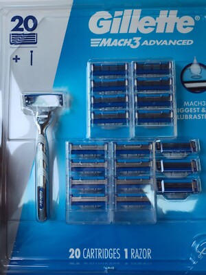 Gillette Mach3 Advanced 20 Cartridges Plus 1 Handle With Razor