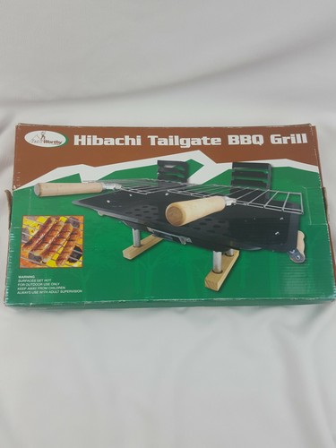 Steel Hibachi Tailgate Charcoal BBQ Grill Trail Worthy Open Box New