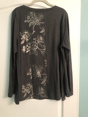 Soft surroundings NWOT long sleeve ladies embellished tee shirt XL Designer