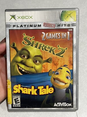 Original Xbox Shrek 2 / Shark Tale Combo Dual Pack Platinum Hits W/ 1 Manual
