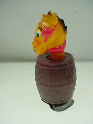 WIND UP JAPAN TOY WALKING HORSE IN A BARREL WORKS HAS KEY*