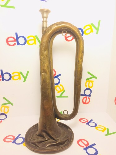 VINTAGE, MILITARY CAVALRY, BRASS BUGLE Gautrot Brevote 1900’s Bugle SDDG Paris