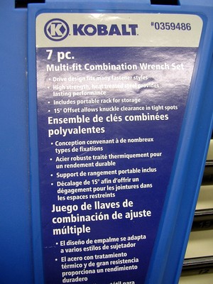 NEW! KOBALT 7 pc. Multi-fit Combination Wrench Set  0359486 metric 10-17mm