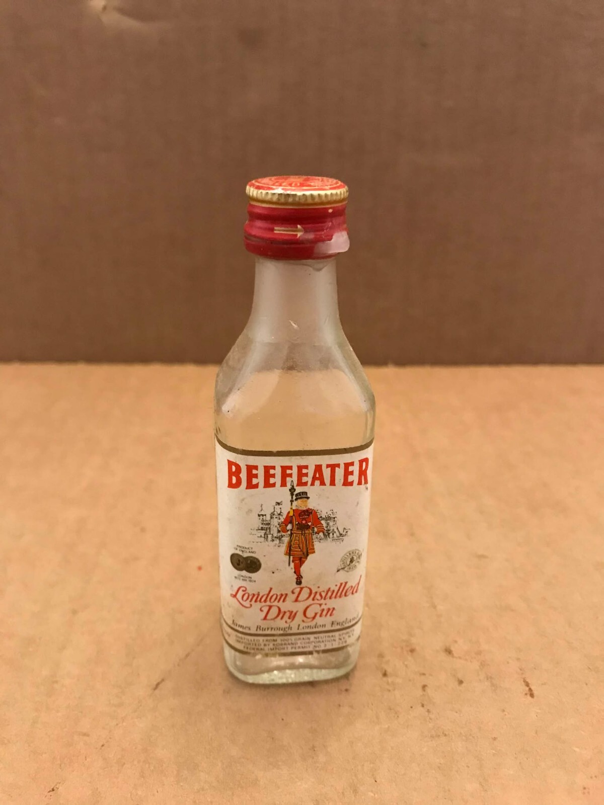 Vintage Beefeater Distilled London Dry Gin Empty Mini Bottle | eBay