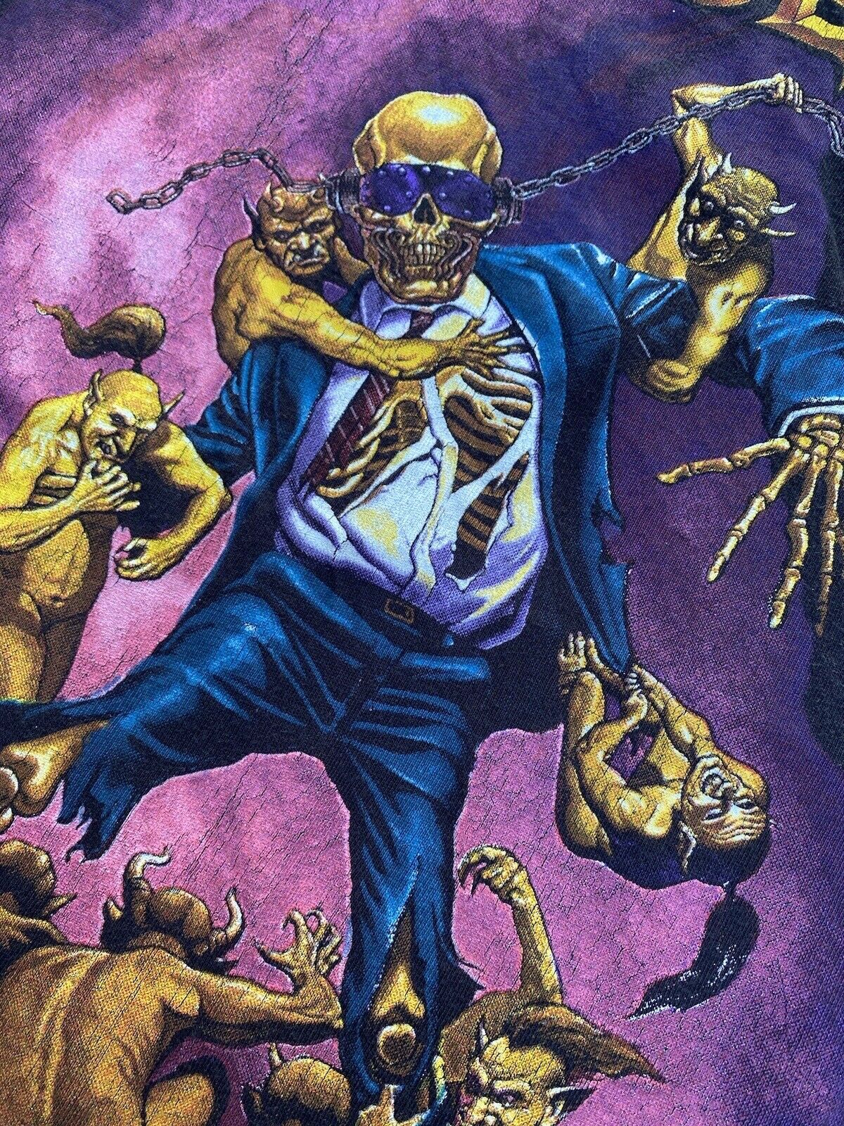 91 MEGADETH Rock Tour, 2 Sided, Skeleton Vintage 100% Cotton 91 MEGADETH Rock Tour, 2 Sided, Skeleton Vintage 100% Cotton