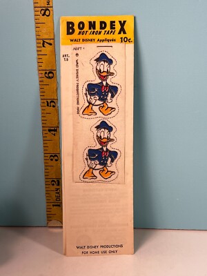 1946 Bondex Hot Iron Appliques Walt Disney Prod. DONALD DUCK Used