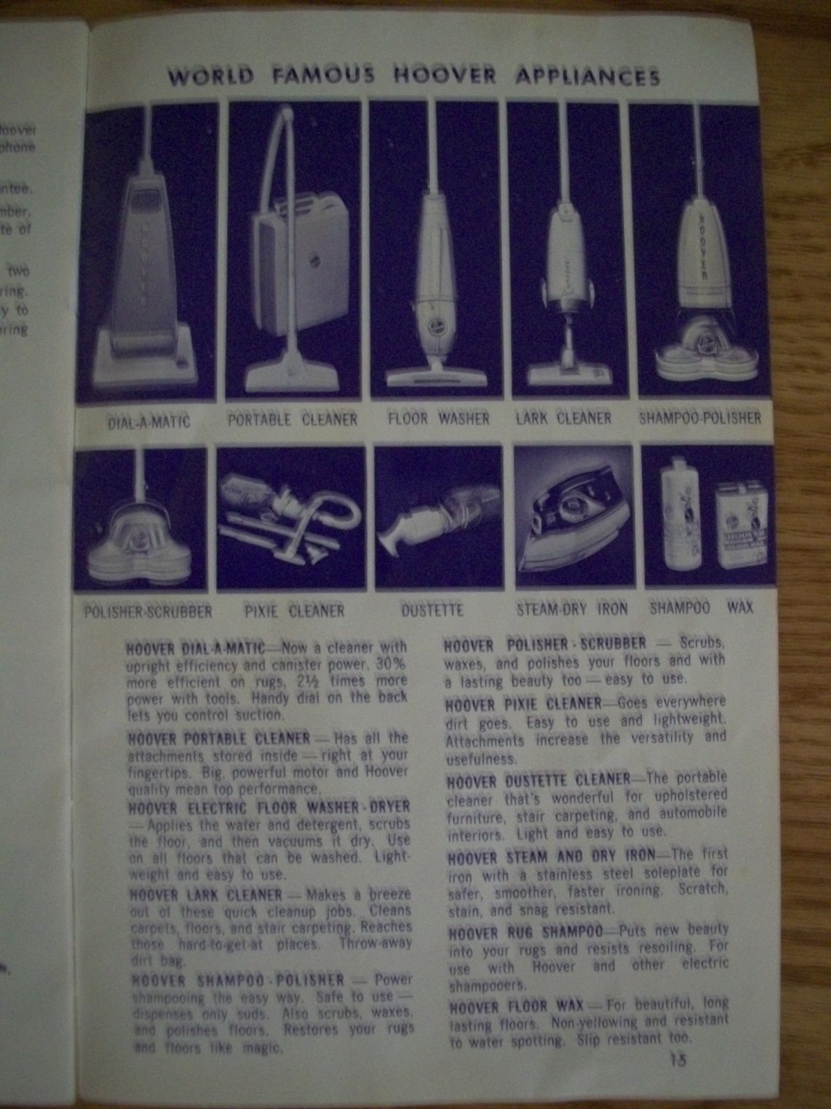 1963 HOOVER VACUUM CLEANER SWEEPER MODEL 33 OWNERS MANUEL