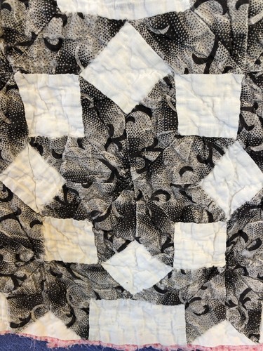 Vintage Quilt StarPiece~OOAK~black, white, pillows, accents, candle mats, sewing