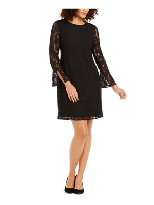 

Женское черное платье-футляр ANNE KLEIN с длинным рукавом и вырезом выше колена, Черный