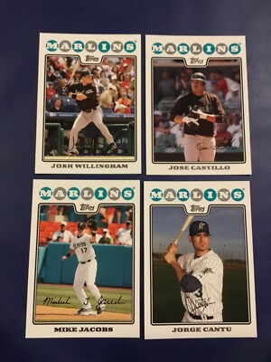 2008 Topps CANTU, MIKE JACOBS, CASTILLO, WILLINGHAM Florida Marlins Lot 4