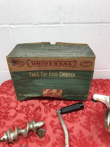 VTG. MEAT GRINDER UNIVERSAL TAB-L-TOP, Food CHOPPER USA  1580
