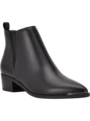 

MARC FISHER Женские черные кожаные ботильоны с язычком Mady Toe Block Heel, Черный, MFMADY2