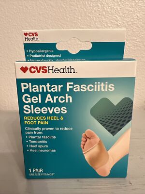 PLANTAR FASCIITIS GEL ARCH SLEEVES 1 PAIR CVS HEALTH  (BRAND NEW)