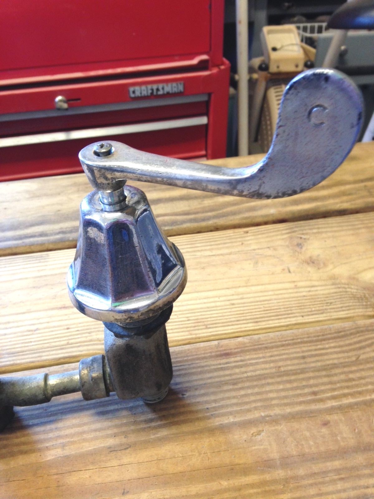 VINTAGE 1950 CHROME ON BRASS KITCHEN SINK FAUCET SET (Partial)