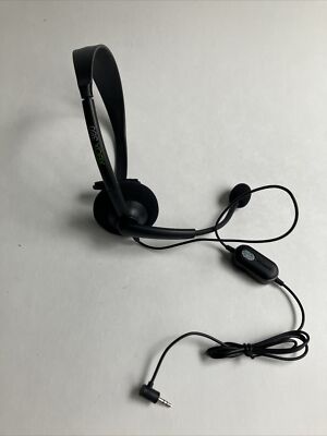 Original  Microsoft XBOX 360 Genuine OEM Black Wired Chat Headset with Vol Mic