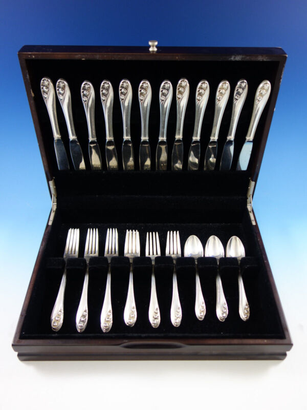 Lily Of The Valley By Gorham Sterling Silver Flatware Service For 12 Set 48 Pcs