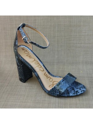 

SAM EDELMAN Женские синие сандалии Yaro со змеиной кожей и круглым носком на блочном каблуке с пряжкой, размер 8 м, Синий, E8511LL