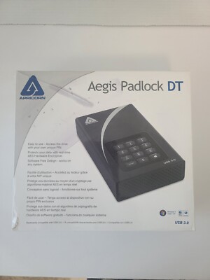 Apricorn 2TB Aegis Padlock USB 3.0 256-Bit AES XTS Hardware Encrypted...