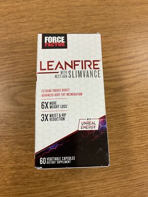 NIB Force Factor LeanFire with Next-Gen Slimvance - 60 Veggie Capsules, 07/27