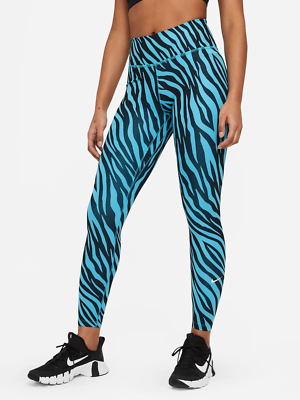 Nike One Women's Icon Clash Blue/Black Print 7/8 Leggings (DC5276-447)  S/L/XL