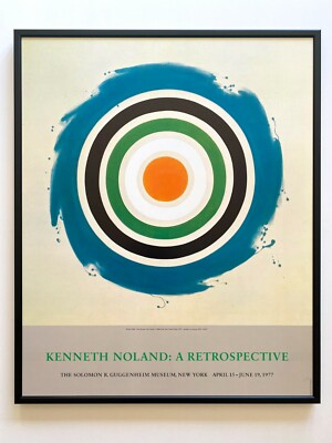 KENNETH NOLAND RARE 1977 MODERNIST LITHO PRINT FRAMED EXHBT POSTER ''WHIRL'' 1960