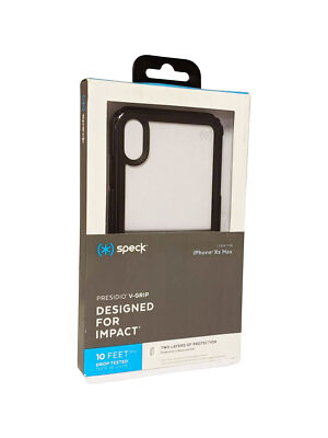Speck Presidio V-Grip Case for iPhone Xs Max - Clear/Black
